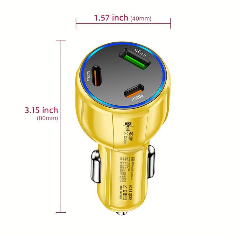 USB+ PD 90W Type-C Car Charger Fast Adapter For iPhone 14 13 12 11 Pro Max XR 8+ gallery