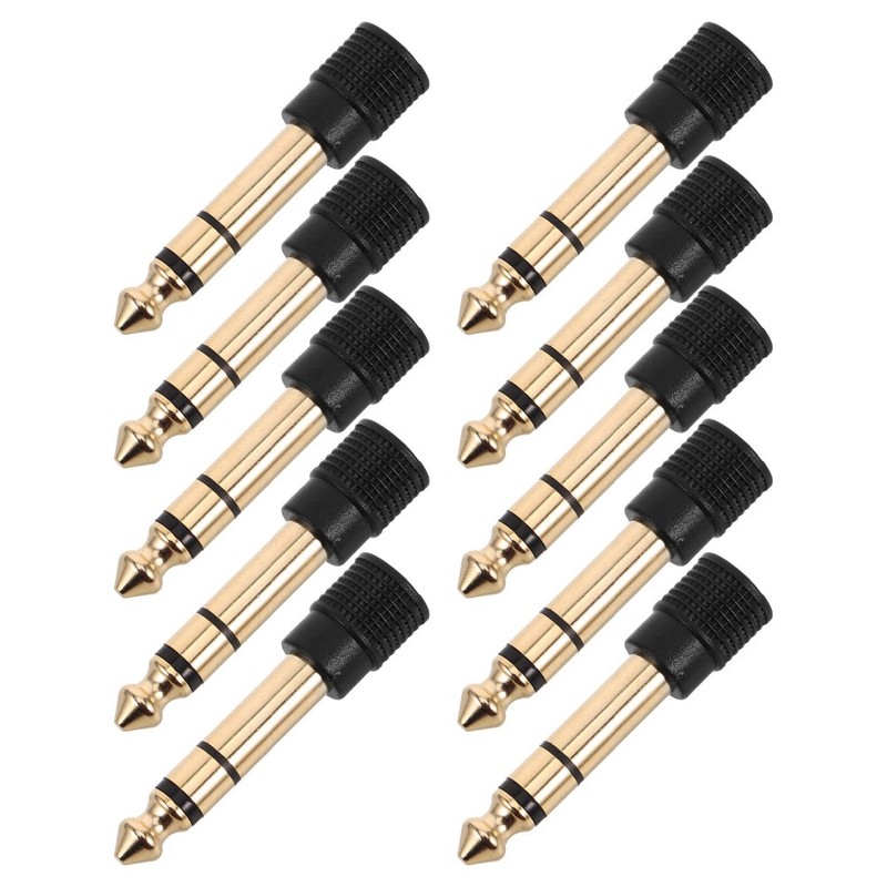 10 Pcs Guitar Audio Adapter Mic Converter Earphone Jack Conversion Female gallery