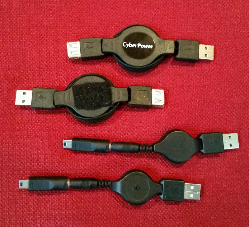 4 USB Black Retractable Micro Battery Charger Data Cables – Phone & MP3 – 4 pcs