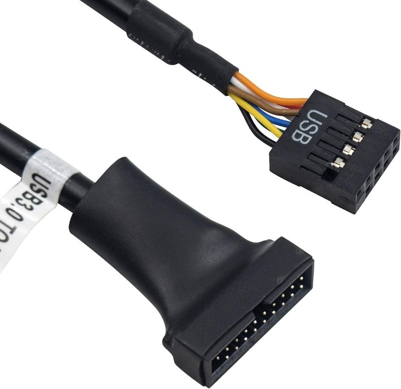 High-Speed USB 3.0 to USB 2.0 Adapter Cable - 6 inch 19-Pin to 9-Pin - 2-Pack gallery