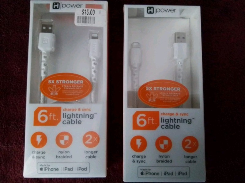iPhone 2 Pack QUICK Charge & Sync 6FT Braided Cable Strain Resistant Ends