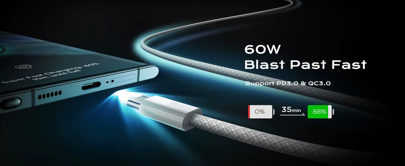 charging cable type C Cable PD 60W Fast Charger For Apple, Samsung, MacBook gallery