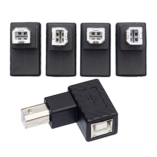 4 PCS USB 2.0 B Type Male To Female Extension Adapter Angled 90 Degree Disk