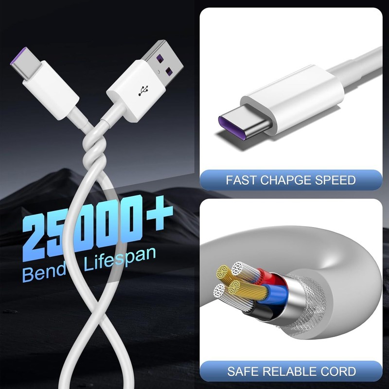 USB Type C Data Cable 5A Fast Charging USB-A to USB-C Charger Cord For IPhone gallery