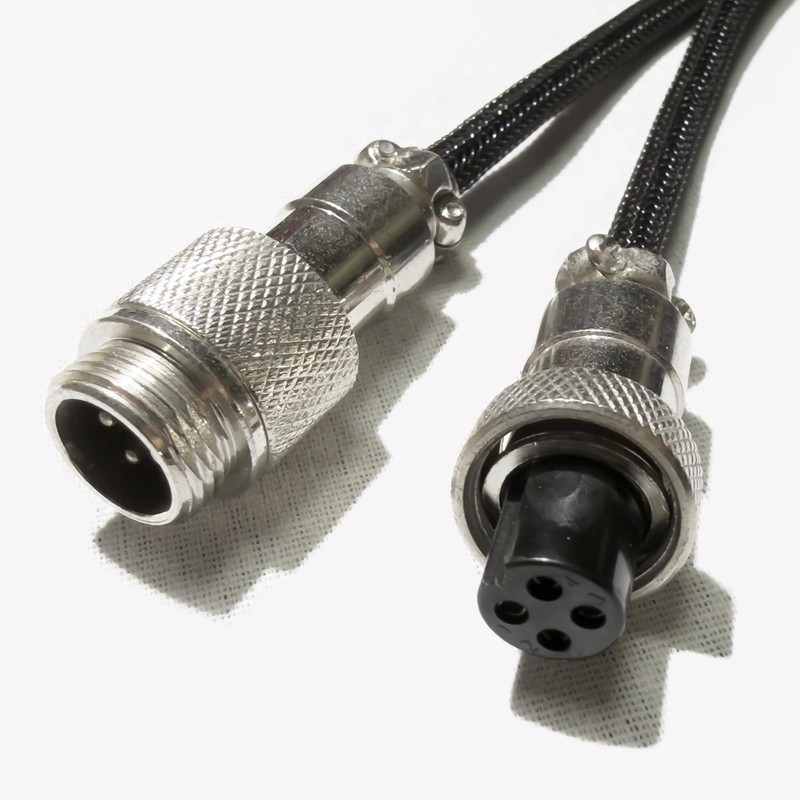 1.5M Coiled USB C To USB A Mechanical Keyboard Cable Metal Aviator Black gallery