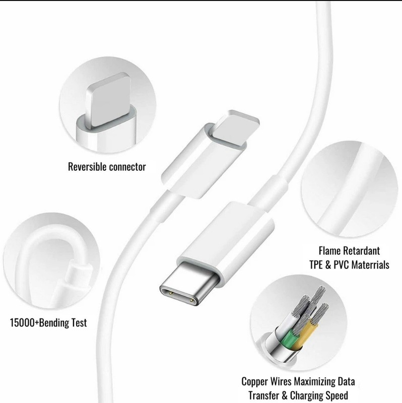 IPHONE 15,16,17 PRO MAX 20 W FATS CHARGER WITH 3 FT LONG CABLE PREMIUM QUALITY gallery