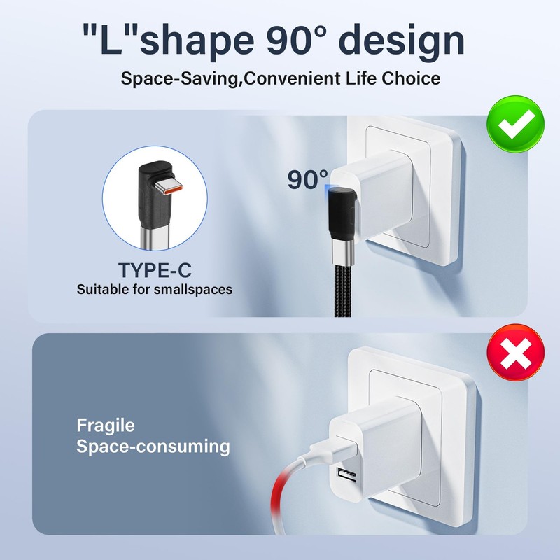 2 in 1 USB Splitter Charging Cable Right Angle USB to Dual Fast Charging Cabl... gallery