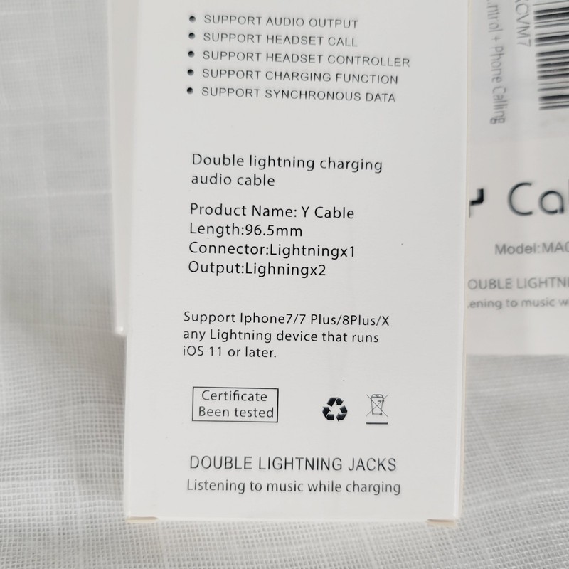8 - Double Charging & Headset Y Cable Dongle For Apple Devices Bulk Lot gallery