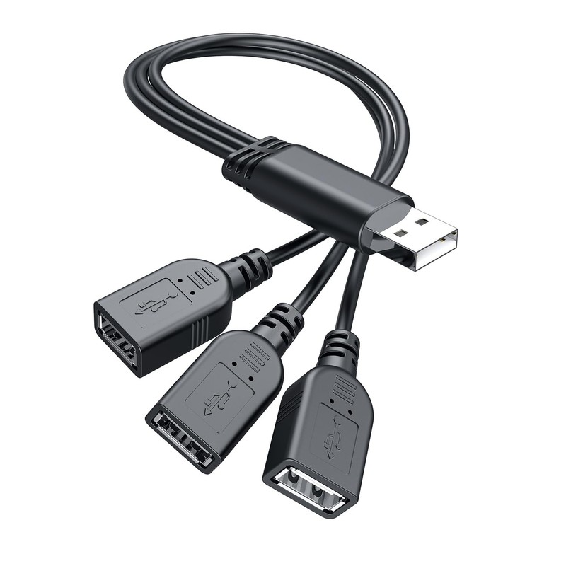 ANDTOBO USB 1 to 3 Splitter, 2.0 A Male 3 Female Jack Y Black