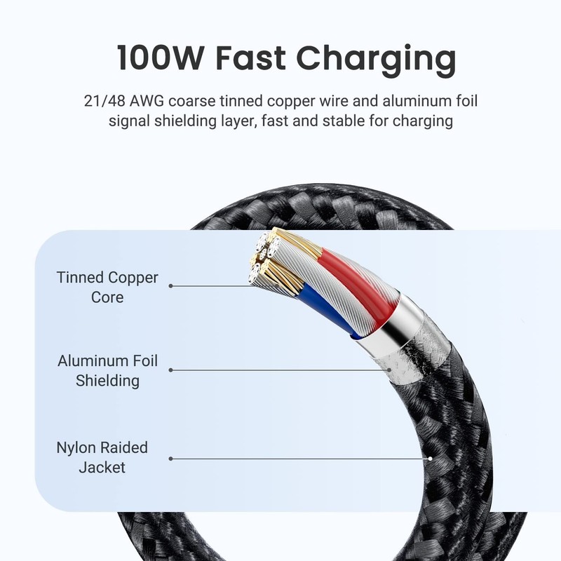 3-Pack Braided USB C to Type-C Fast Charging Data SYNC Charger Cable 3/6/10FT gallery
