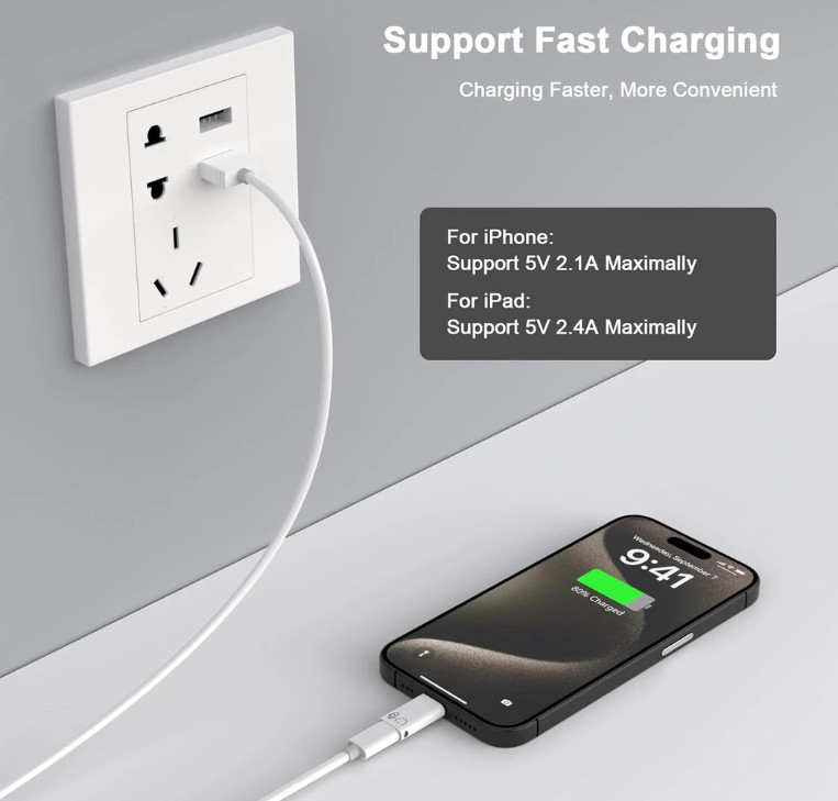 5.8USB Type C Female to iOS Male Adapter For iPhone 14/13/12/11/XR/XS/SE Lot gallery