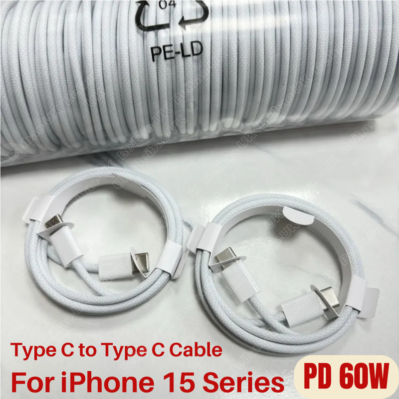 USB-C to USB-C Cable Lot Fast Charger Type C Charging Cord For iPhone 15 16 17