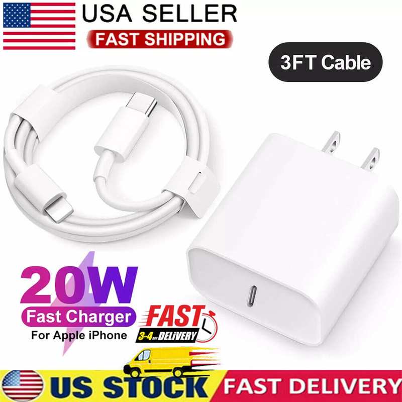 20W Fast Charger PD Adapter+Cable For iPhone 13 11/12/8/10 XR X Pro iPad SE