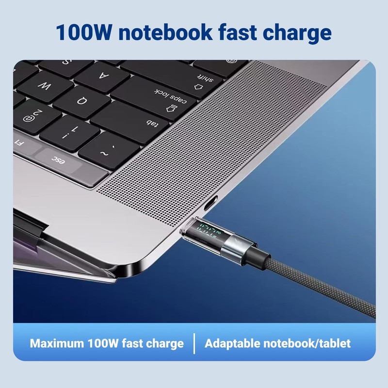 100W USB Fast Charging Cable 6.6Ft | Power Display & 35,000+ Bend Lifespan | ... gallery
