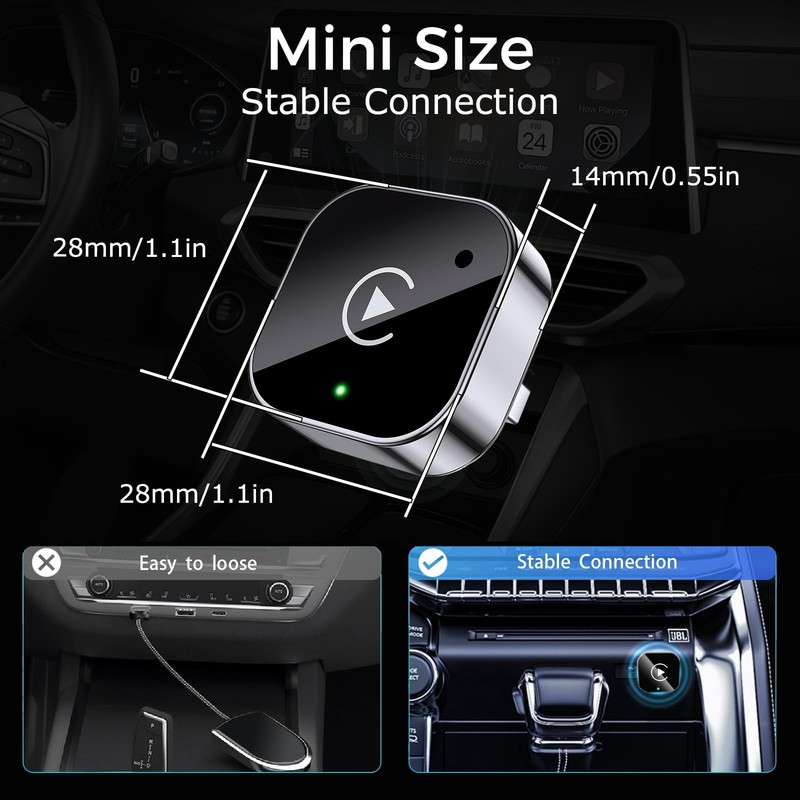 Wireless CarPlay Adapter 2026 Upgraded,CarPlay & Android Auto 2-in-1, Mini US... gallery