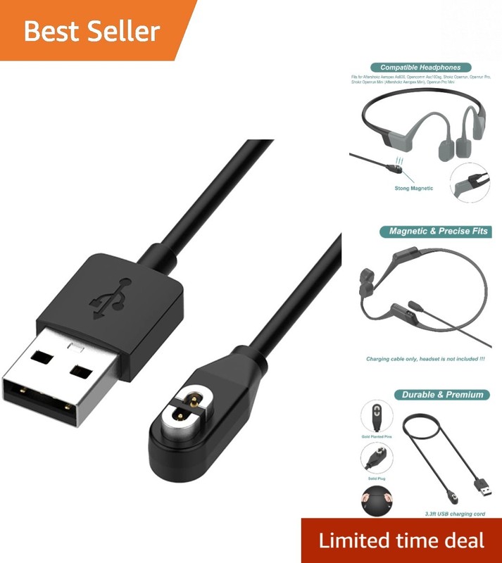 Durable Magnetic USB Charging Cable for Shokz OpenRun & OpenComm – 1m Length