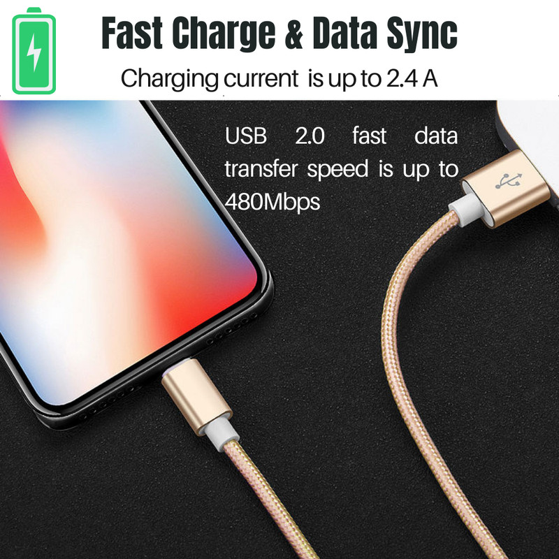 3Pack 10FT USB Charging Cable Charger Cord for iPhone 13 12 11 XR 7 6 iPad iPod gallery