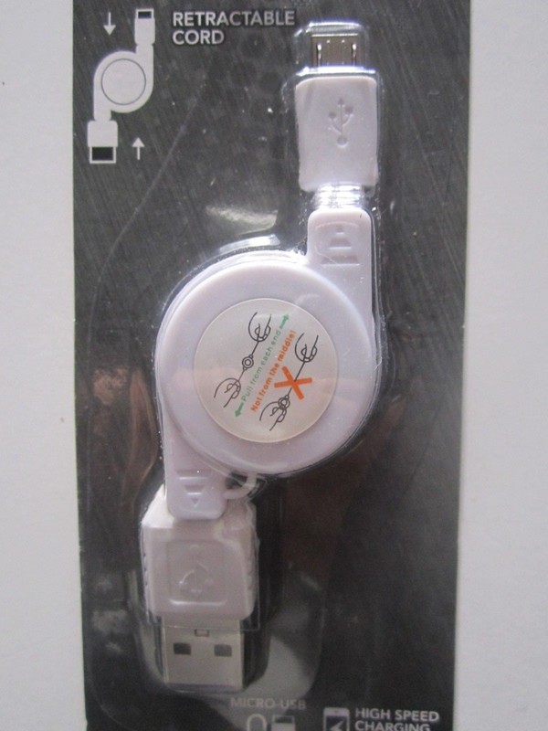E-Circuit 2.1 AMP 28 In. Micro USB Cable Retractable Cord Charge Data Pkg New! gallery