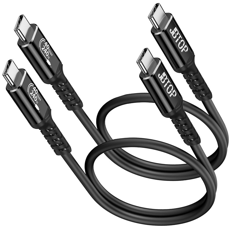 USB 4 40Gbps Data Cable(1.5FT, 2packs), 240W Fast Charging, 8K/6K/5K@60Hz,USB...
