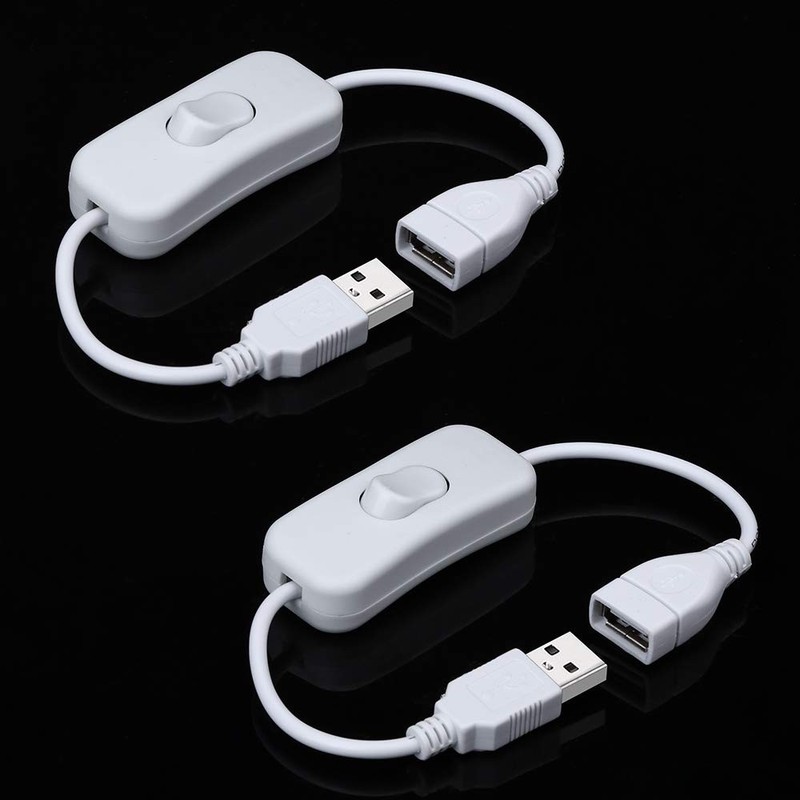 USB Extension Cable with On/Off Switch for LED Lamps, Fans, and Recorders