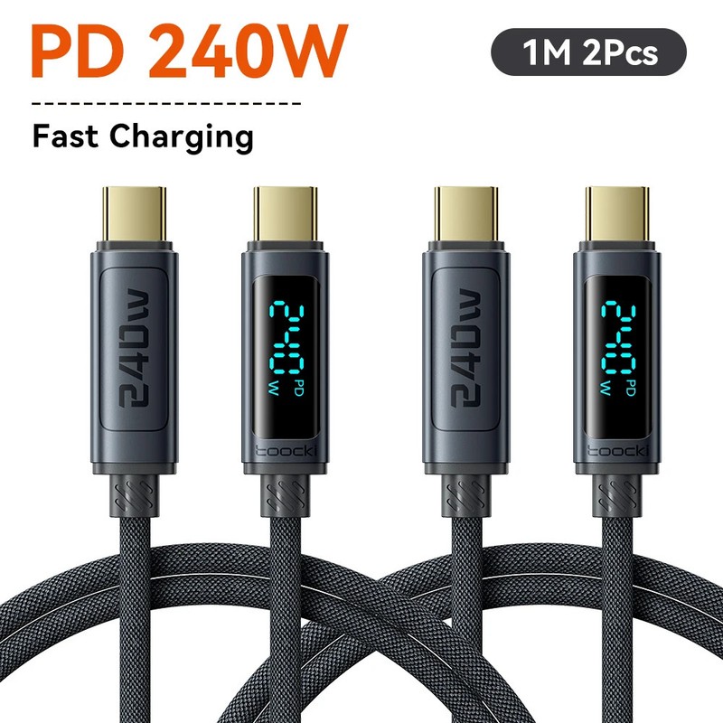2PCS Toocki 240W USB C Cable PD 3.1 Fast Charging USB Type C To Type C Wire New gallery