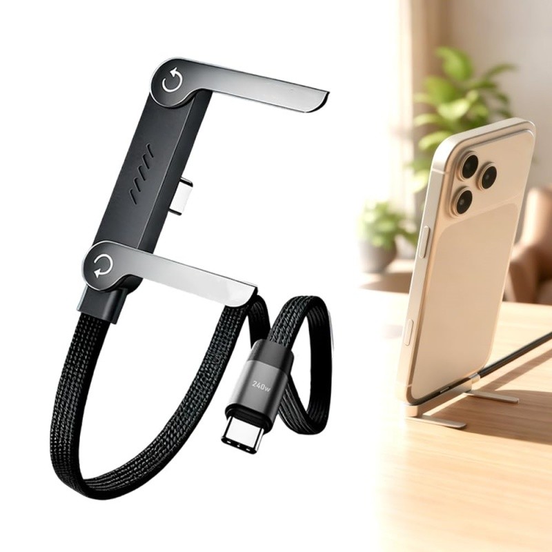 240W Fast Charging Cord USB C to USB C Cable Invisible Stand Charger Cable 3 FT