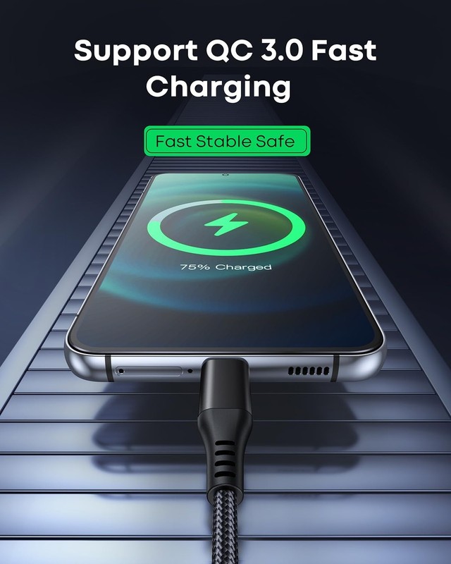 Flexible 20ft USB C Cable for Galaxy/LG/Switch gallery