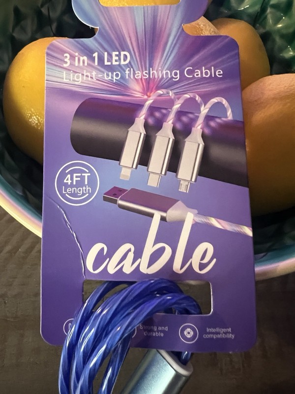 Light Up LED 3 in 1 Charging Cord Cable Multi Charger Android /USB/ iPhone [New] gallery