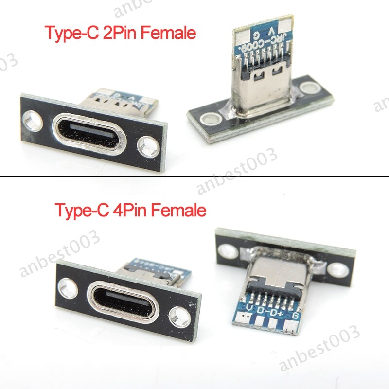 2/4Pin TYPE-C female charging Jack solder USB-C Micro cable Flat Plug socket gallery