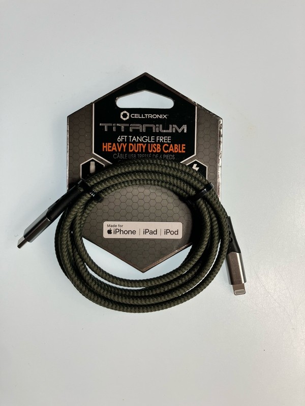 Titanium 6ft Tangle Free Heavy Duty Type C USB Cable