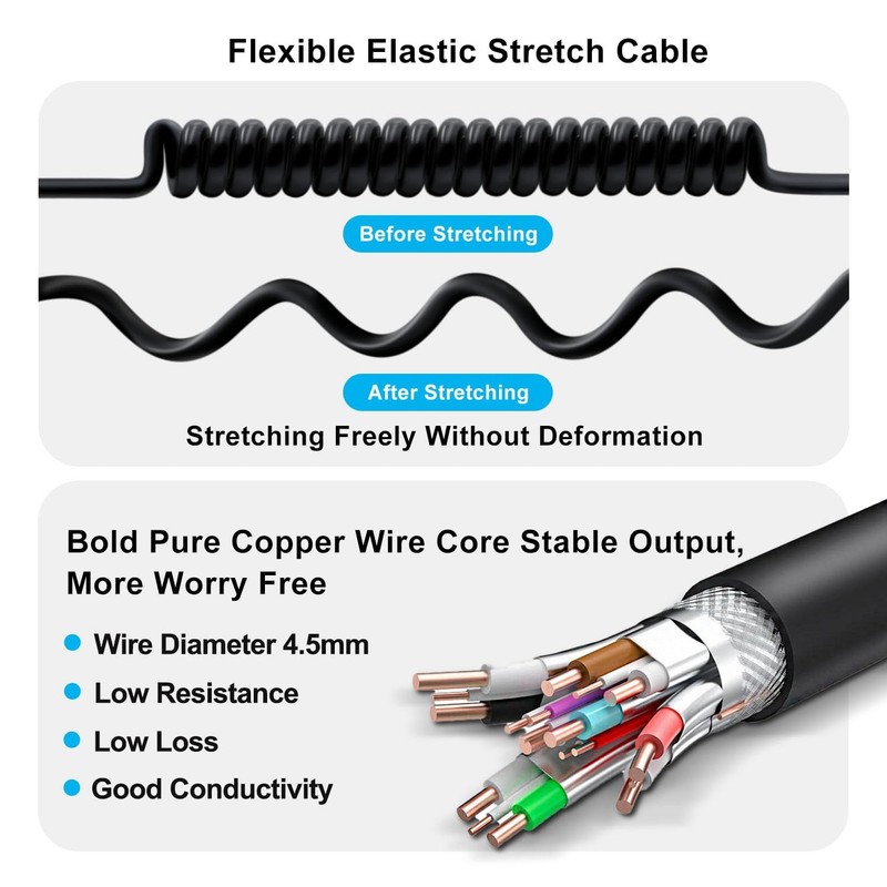 Coiled USB to B Printer Cable Coiled USB 3.0 Printer Cable Super Speed 5Gbps,... gallery