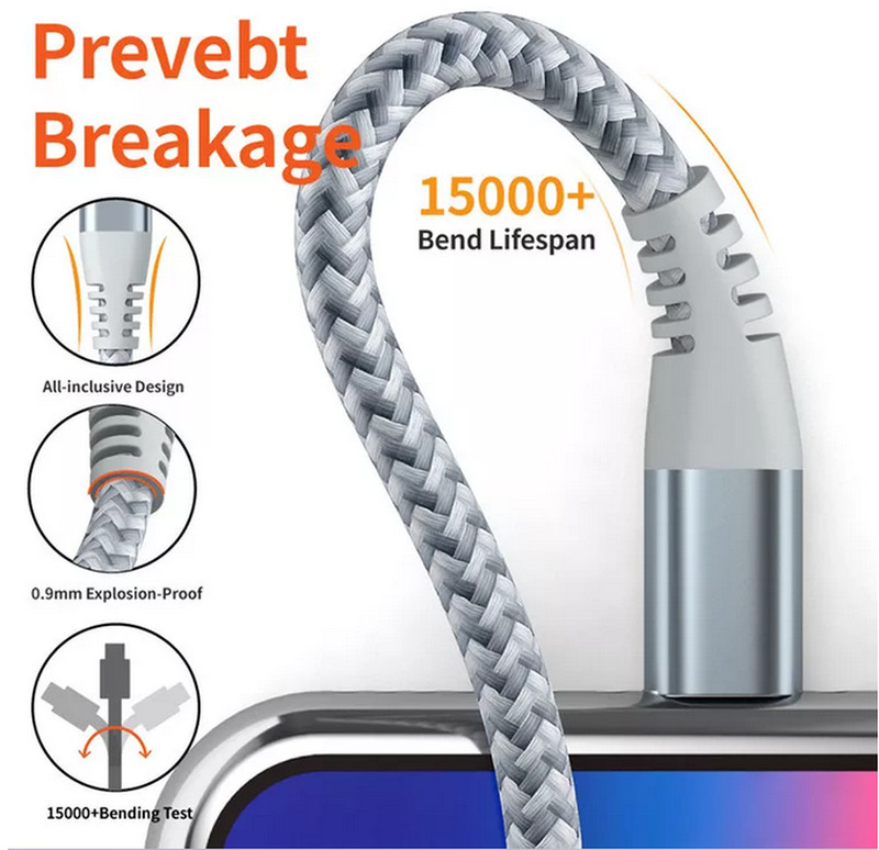 10ft 6ft Charging Cable Heavy Duty For iPhone 14 13 12 11 Charger Charging Cord gallery