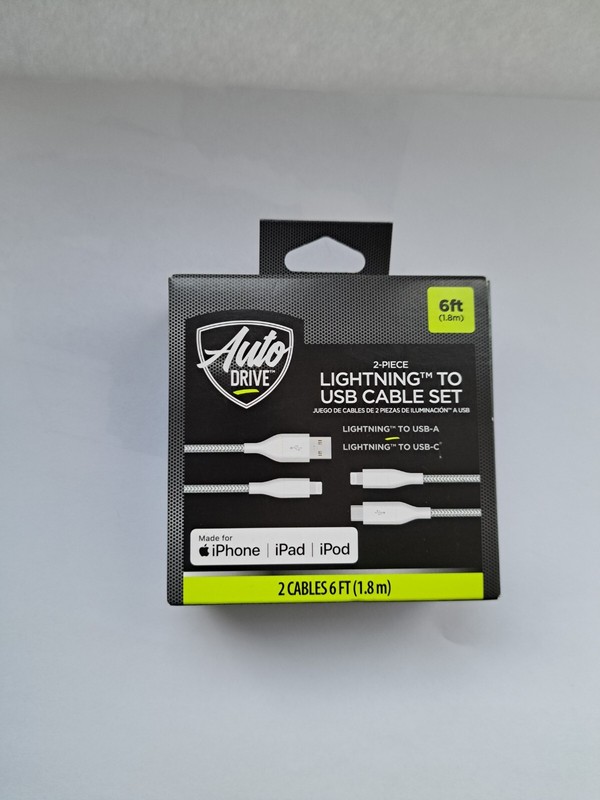 Auto Drive. I Phone Lightning To Usb Cable Set ( Apple Only ) 6ft