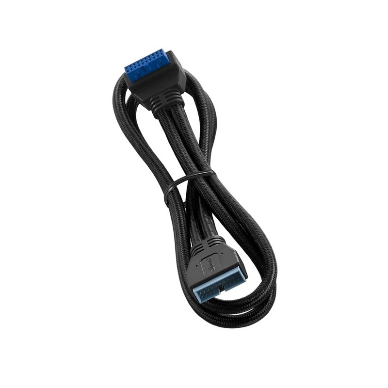 ModFlex Sleeved Right Angle Internal USB 3.0 Cable Black 50cm