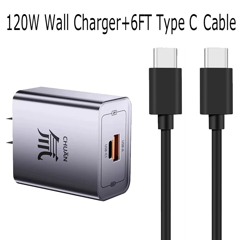 120W Fast Wall Charger Block USB Type C Adapter For Samsung A15 A16 A17 A25 A56