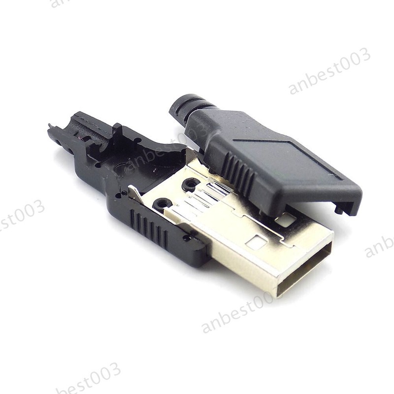 Type A Male USB Female 4 Pin Plug Socket Connector With Plastic Cover DIY gallery