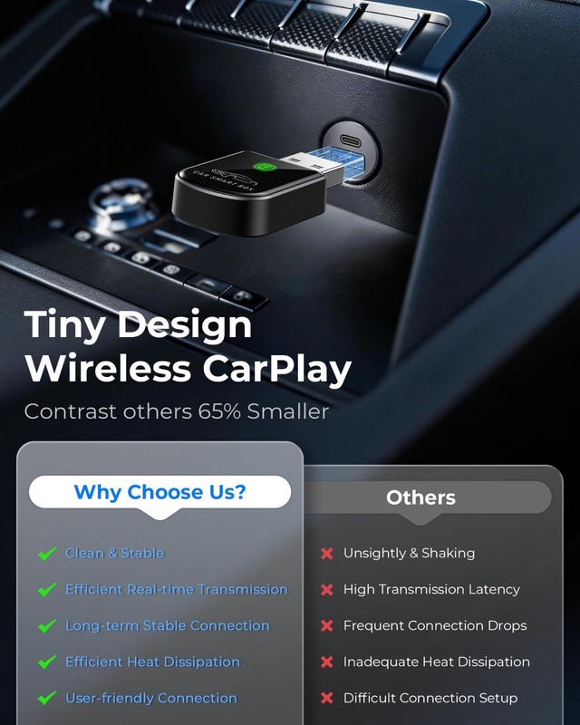 Wireless CarPlay Adapter - Bluetooth Dongle for iPhone, Convert Wired to Wireles gallery