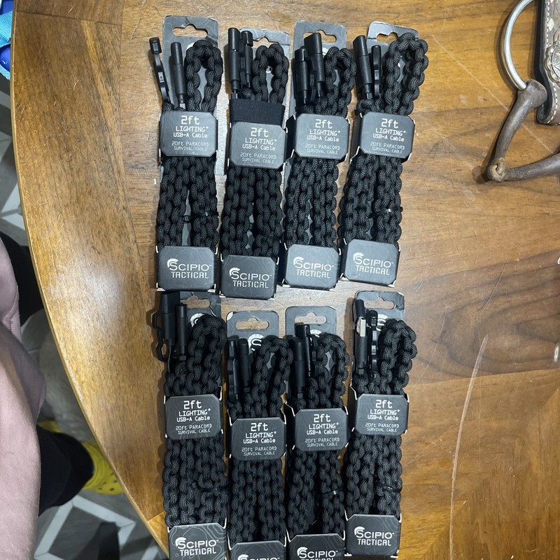 Scipio STPARAMFI Apple Compatible Paracord Cable Tactical Charging Cable 2ft gallery