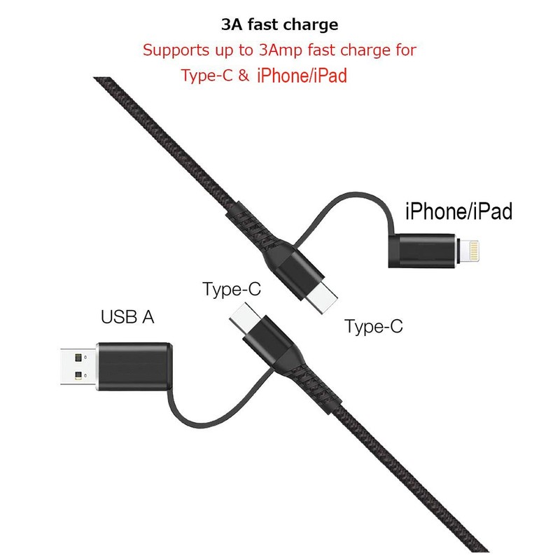 For TCL 60/60R/SE/NxtPaper - 4-in-1 USB-C Cable Fast Charger Power Cord gallery