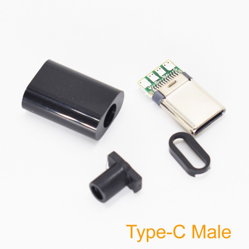 10sets Black USB 3.1 Type C USB C Male Plug DIY Connector Solder Housing Cover