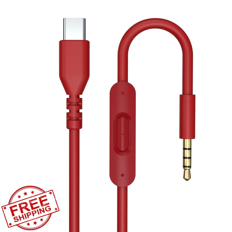Beats USB-C Audio Cable Red Solo 4 Mic Control iPhone 17/16