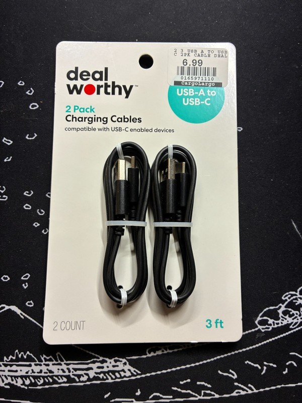 Deal worthy Fast Charge USB-A to USB-C Charging Cables 2 Pack 3 ft Black