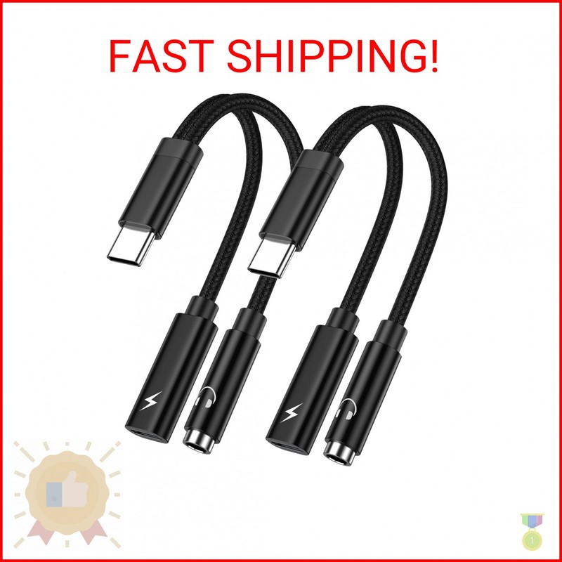 USB C to 3.5mm Headphone and Charger Adapter for Samsung Galaxy A17 A56 A55 A35