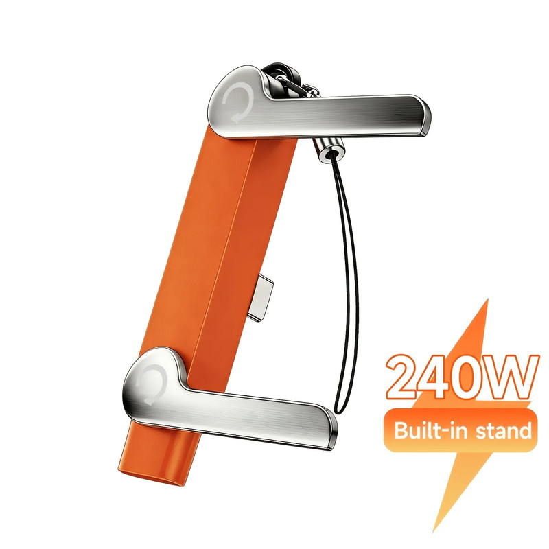240W 2-In-1 USB C to Type C Fast Charging Foldable Bracket Datacable for Iphone gallery