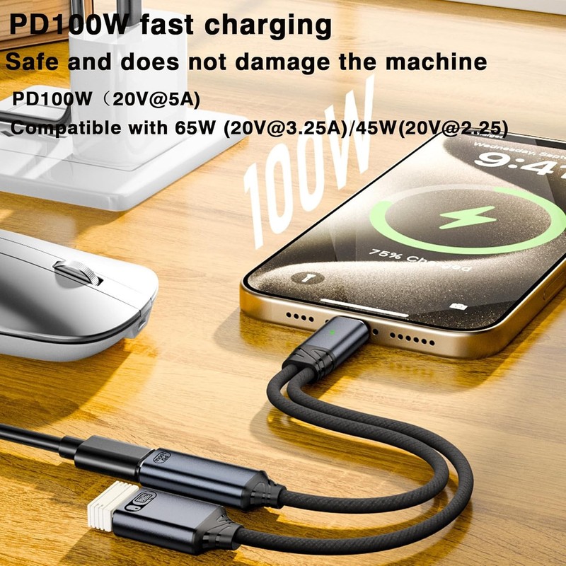 2-in-1 USB-C OTG Adapter 100W PD Fast Charging Portable Type-C Distributor USB-A gallery