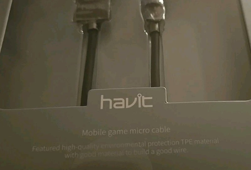 Havit H64 Mobile Game Micro Cable 2.0A, Elbow 180 Degree USB-USB C Black 4' gallery