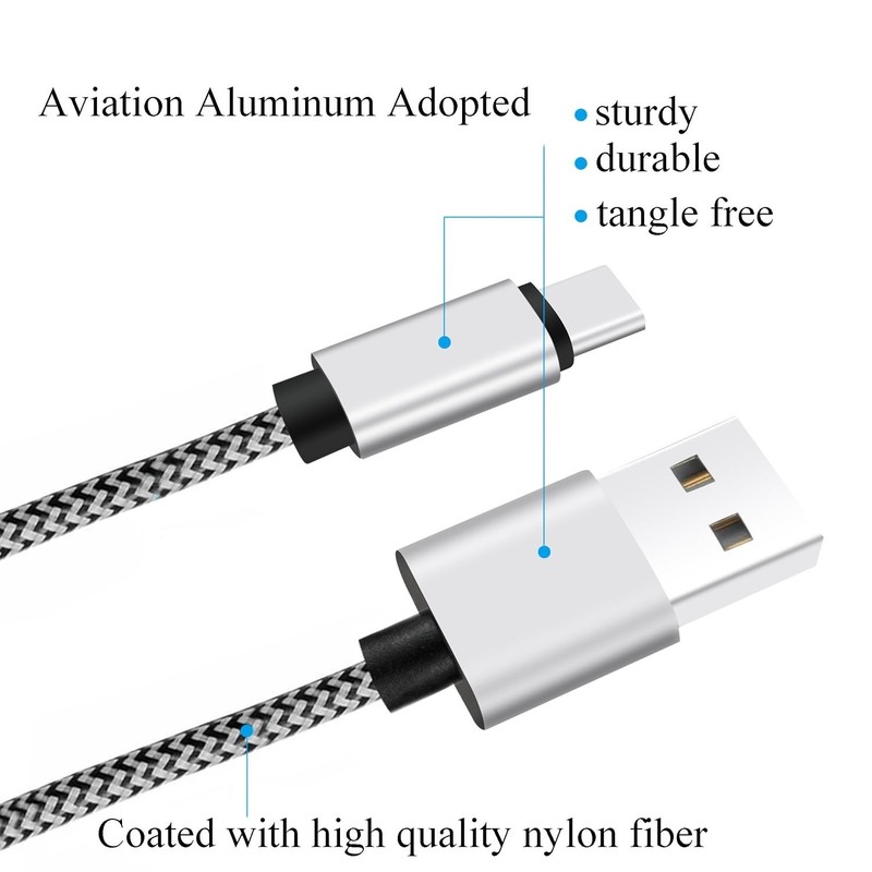 10ft USB Type C Cable 3-Pack - Quick Sync Charging & Nylon Braided Design gallery