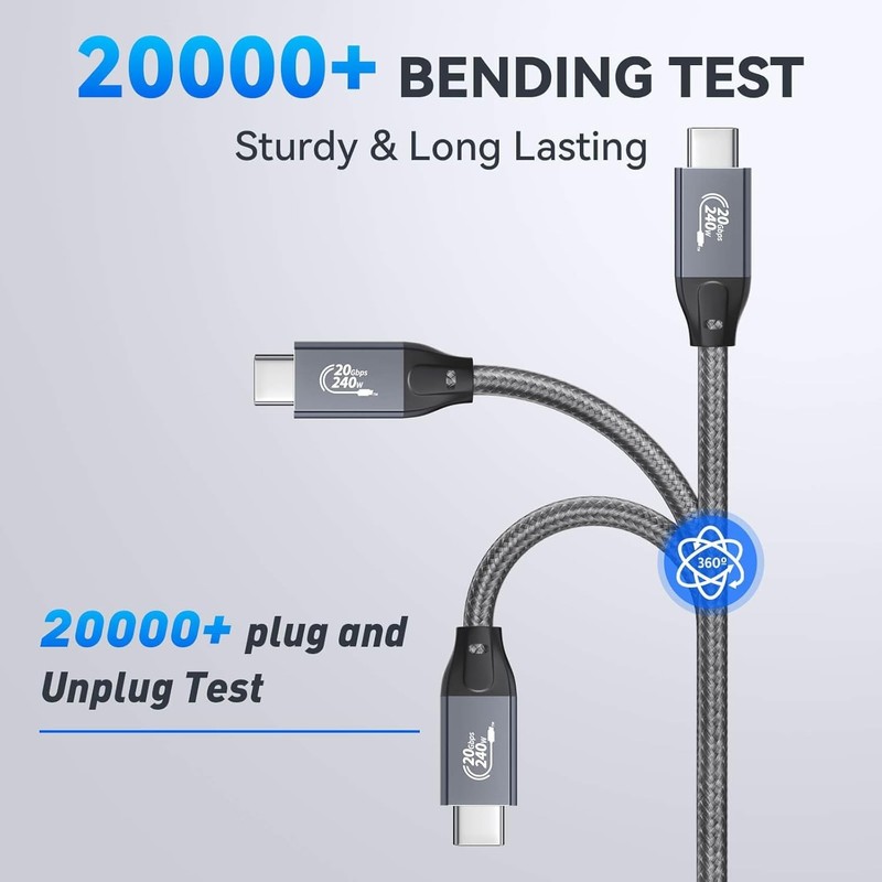 3.3FT Nylon Braided USB C to USB C 3.2 Gen 2 x 2 Video Cable for Monitor, 8K@... gallery