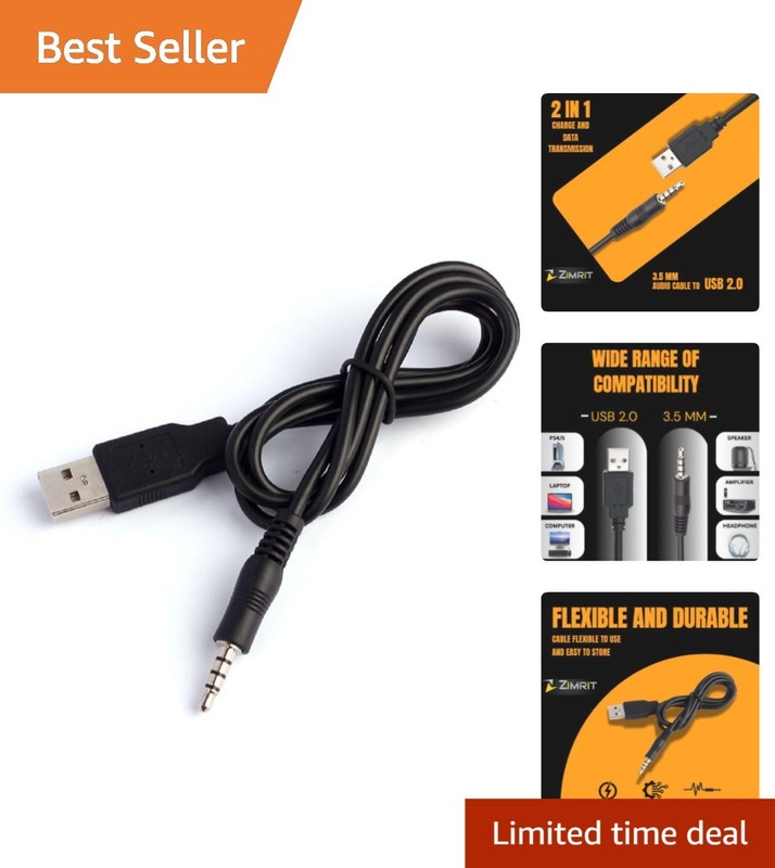 Versatile 3.5mm Aux to USB Adapter Cable – Supports Multiple Devices & Fast Data