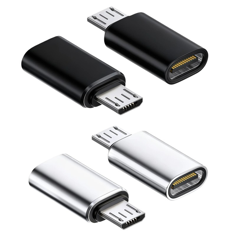 2x Type C Female to Micro USB Male Port Converter Charge Data Sync Adapter Lot gallery
